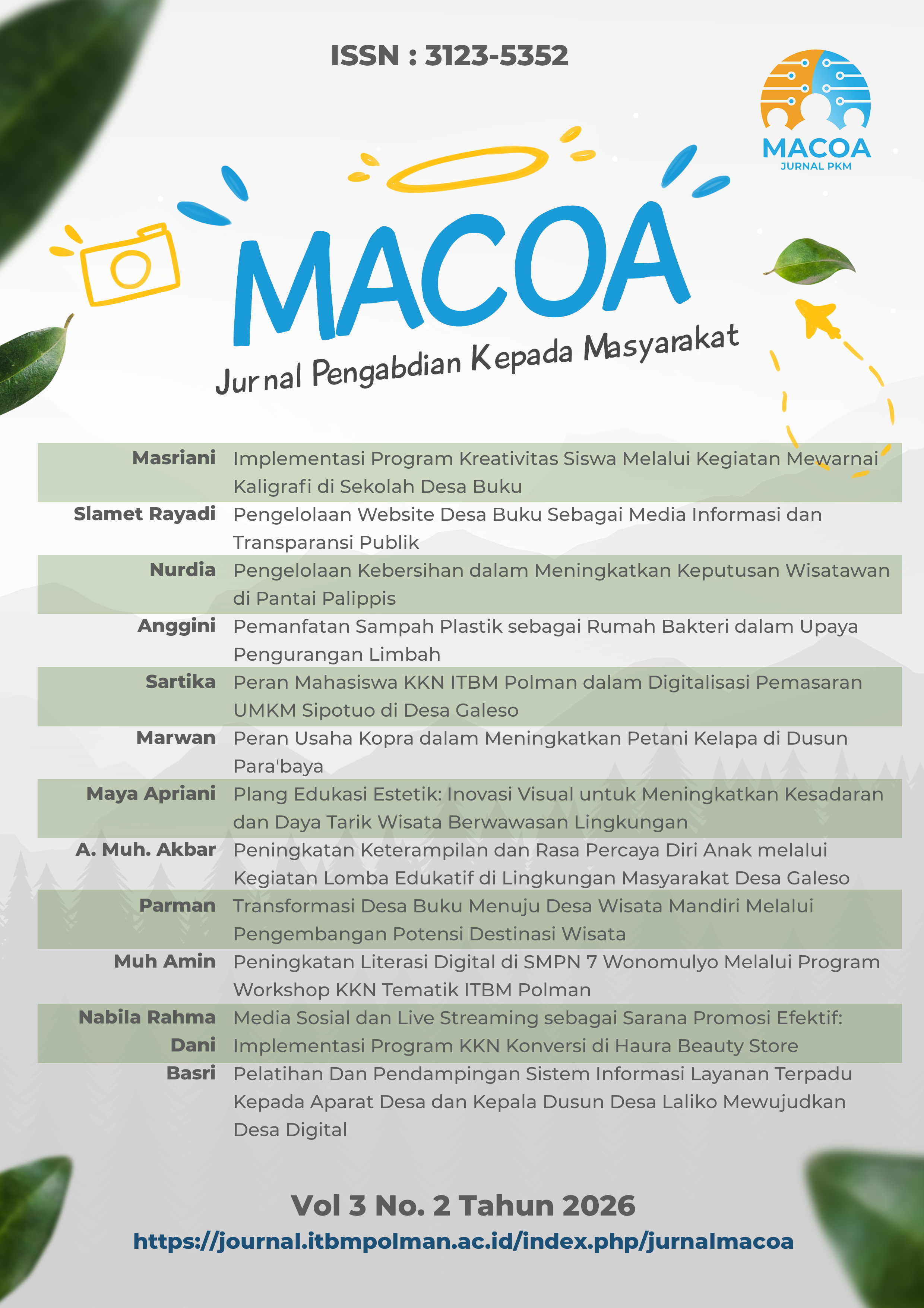 					Lihat Vol 3 No 2 (2026): Macoa : Jurnal PKM
				